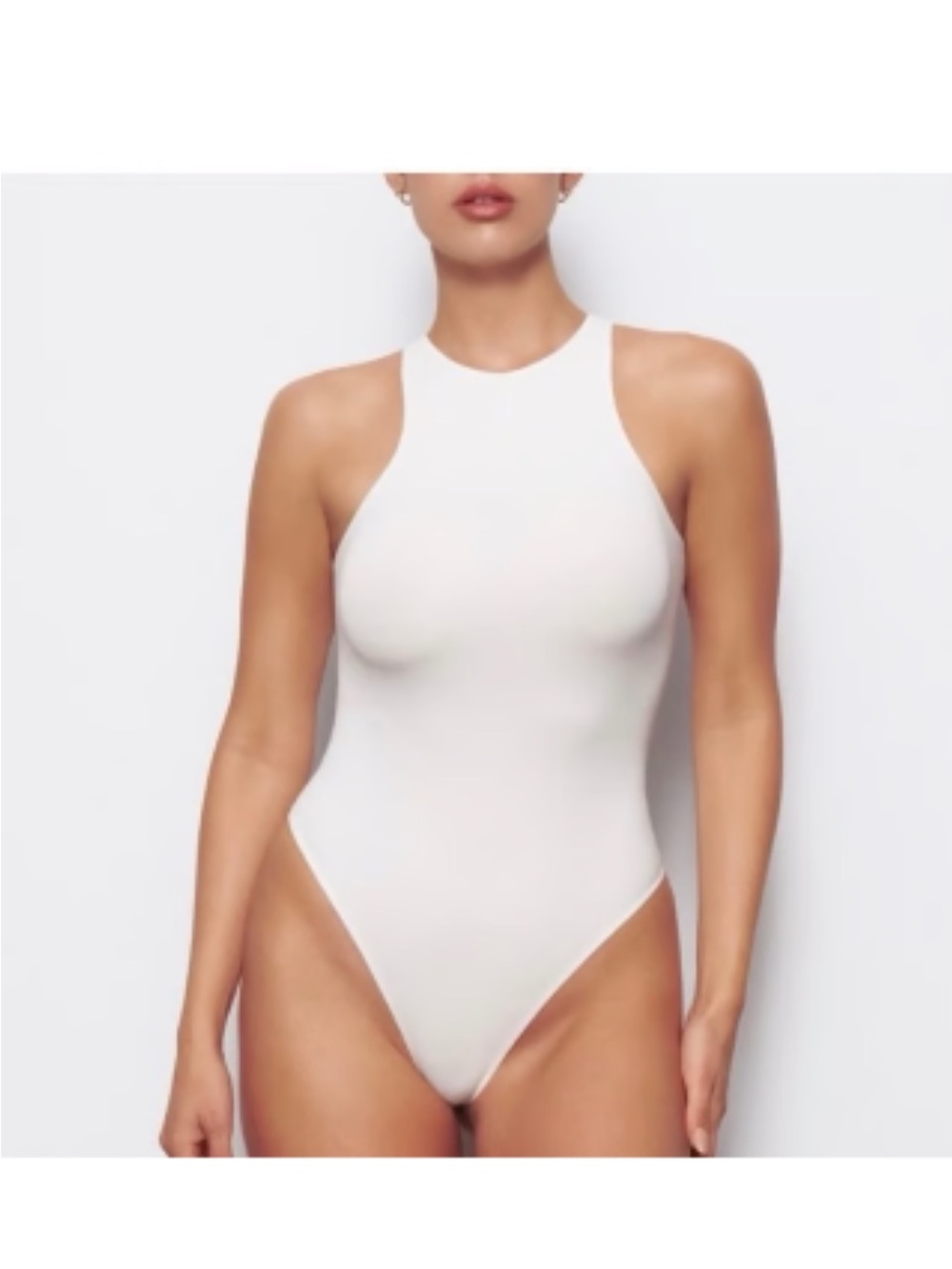 skims fits everybody high neck bodysuit - marble thong